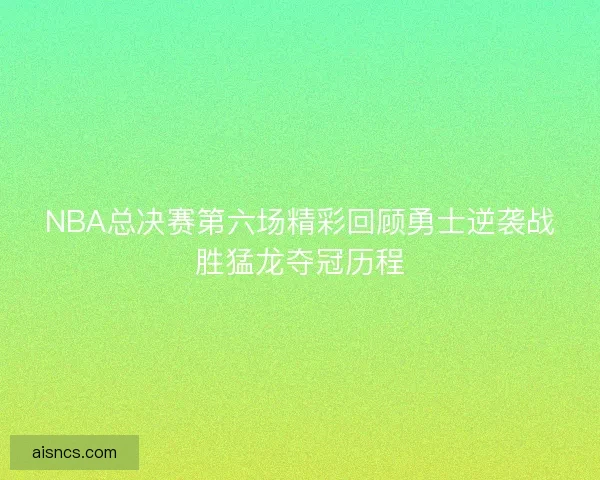 NBA总决赛第六场精彩回顾勇士逆袭战胜猛龙夺冠历程